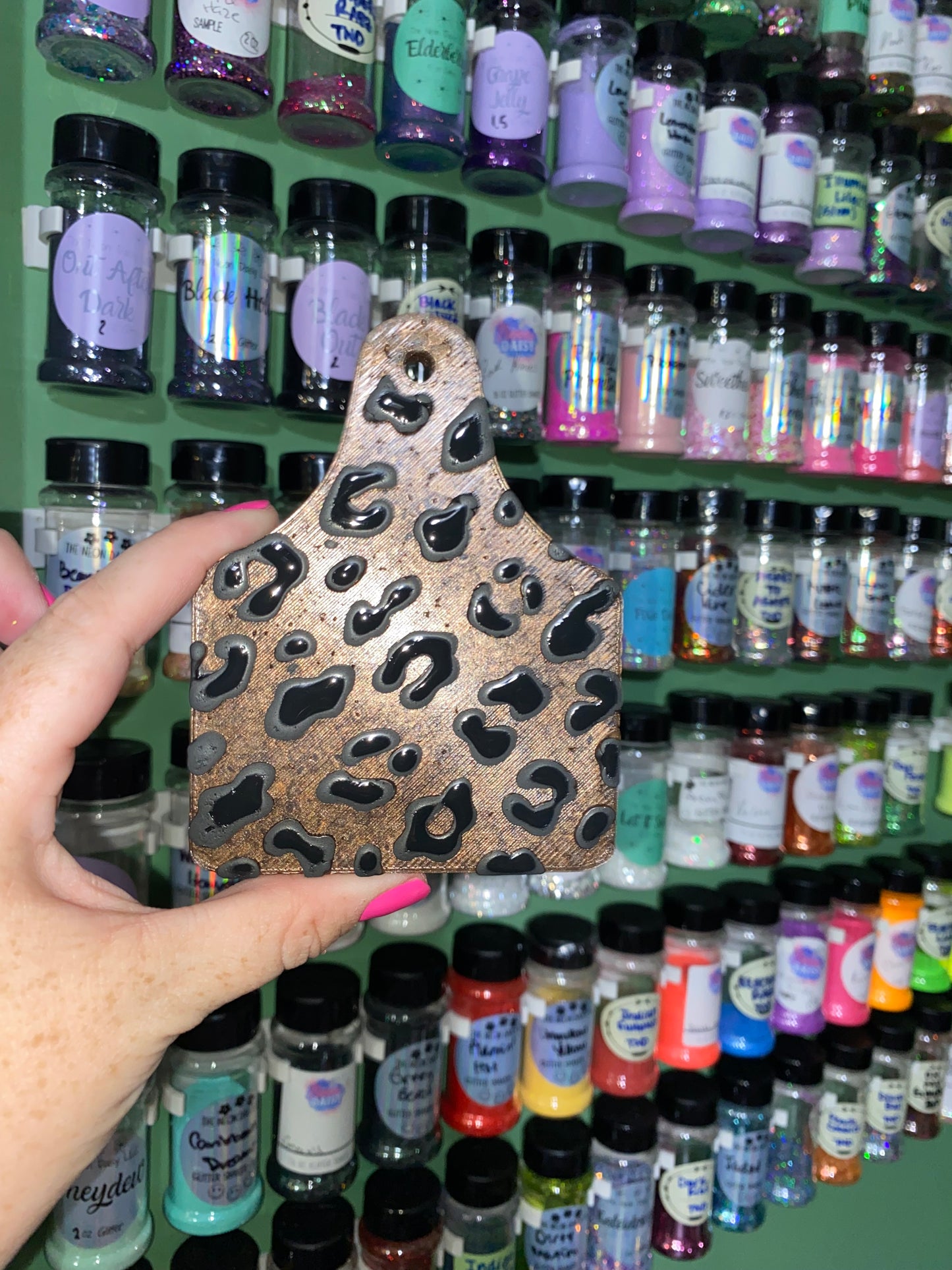 Leopard Cow Tag Freshie