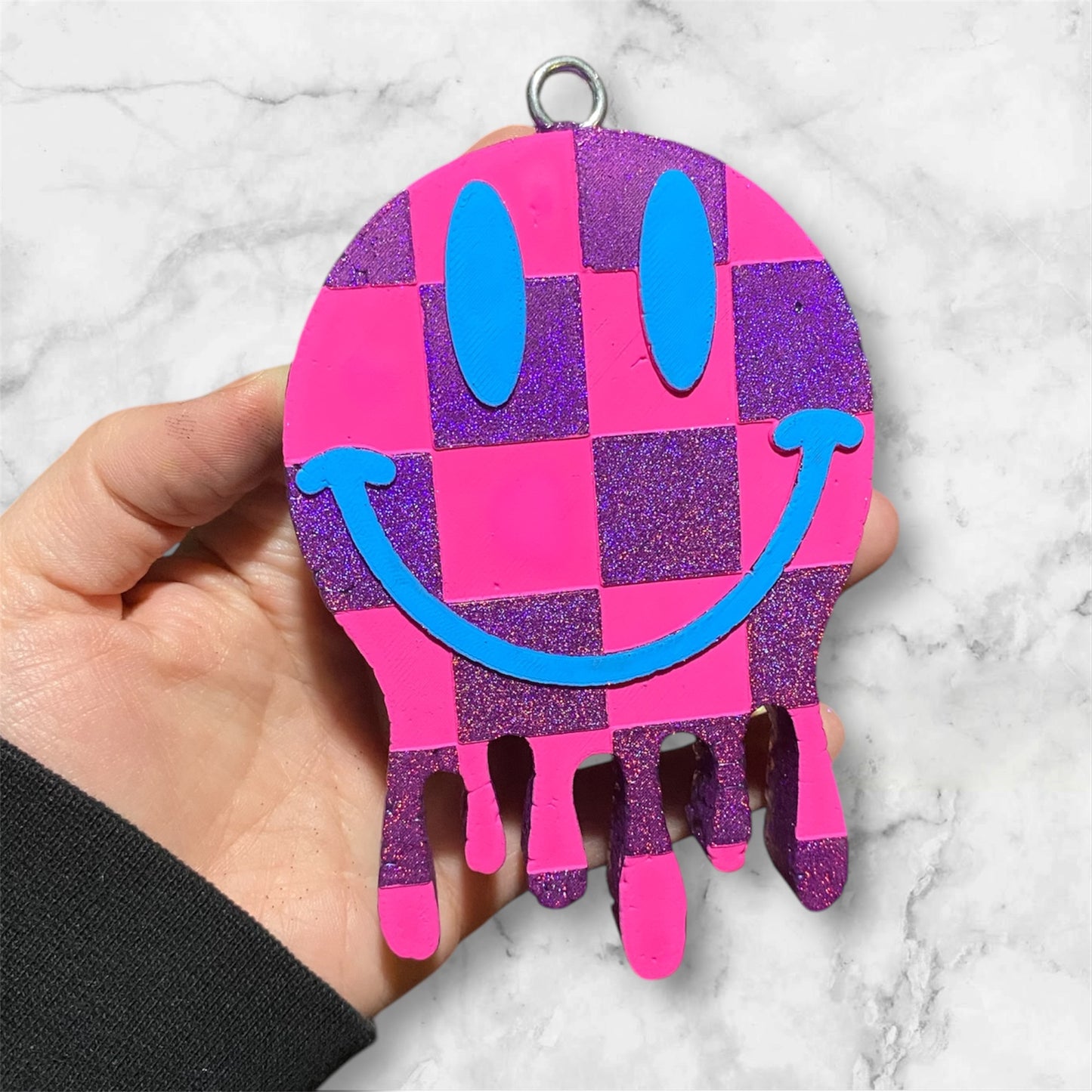 Checkered Drip Smiley Freshie