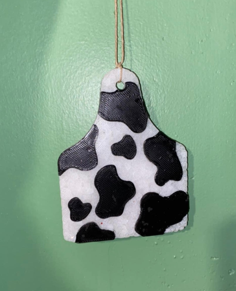 Cow Print Cow Tag Freshie