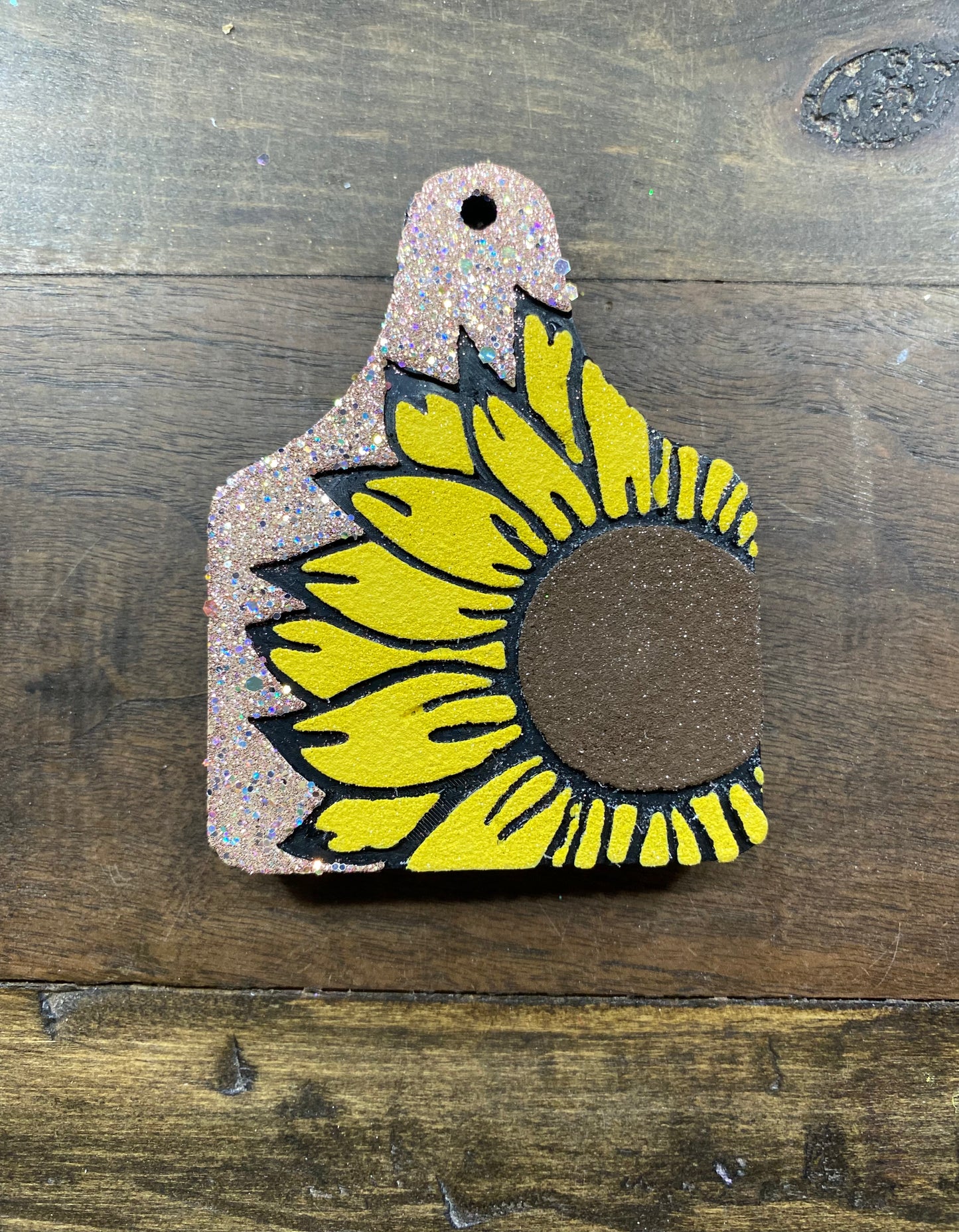 Sunflower Cow Tag Freshie