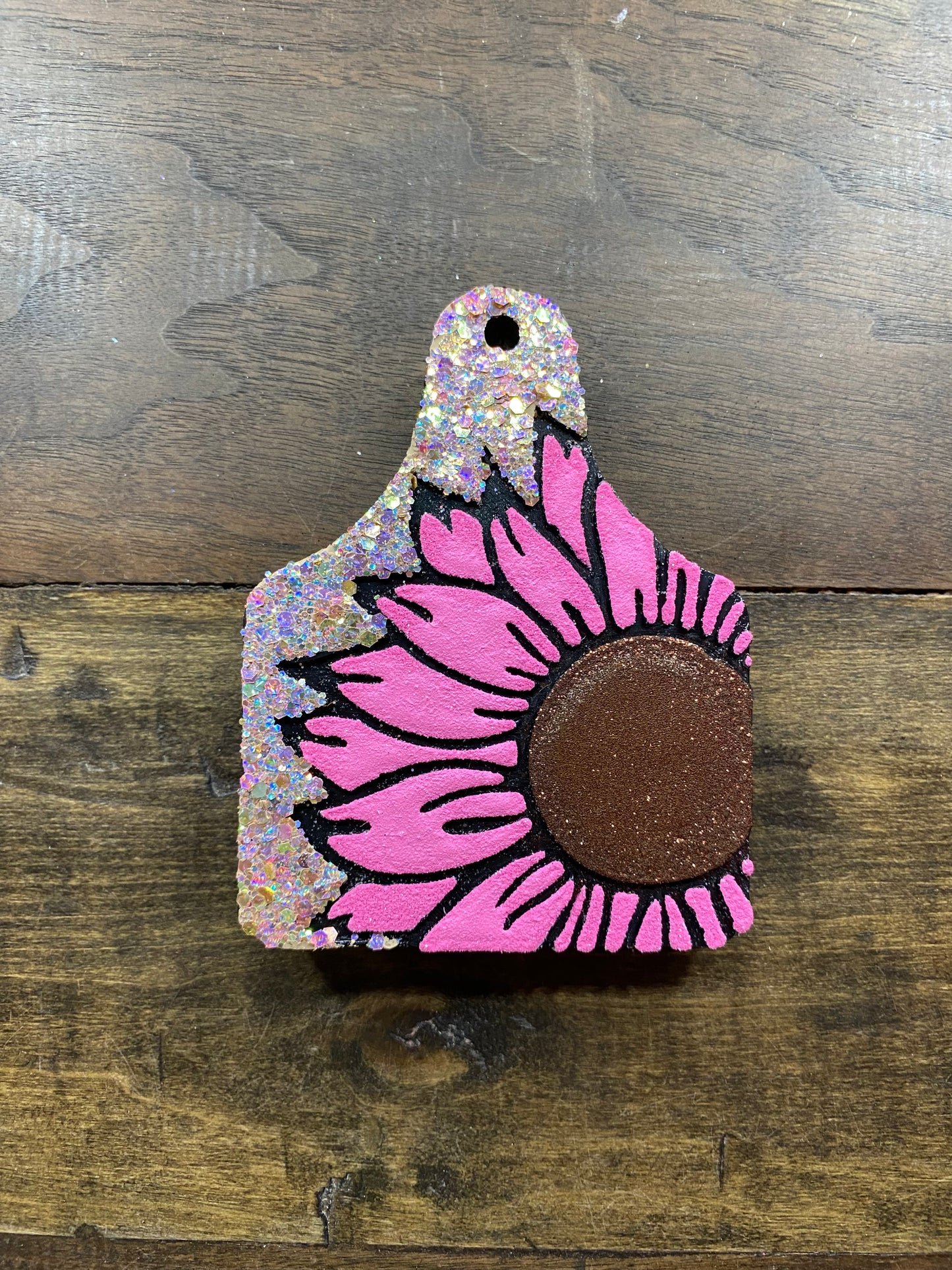 Sunflower Cow Tag Freshie