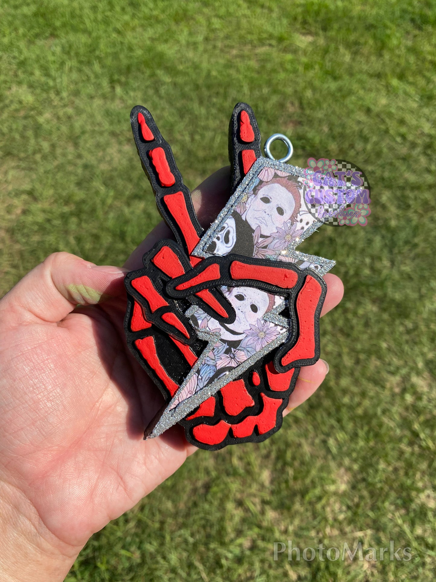 Skeleton Peace Lightning Bolt Freshie