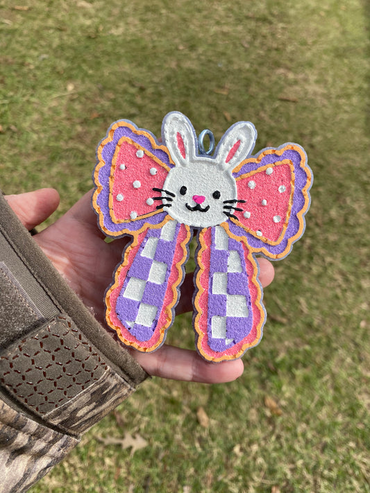Checkered Bunny Bow Freshie