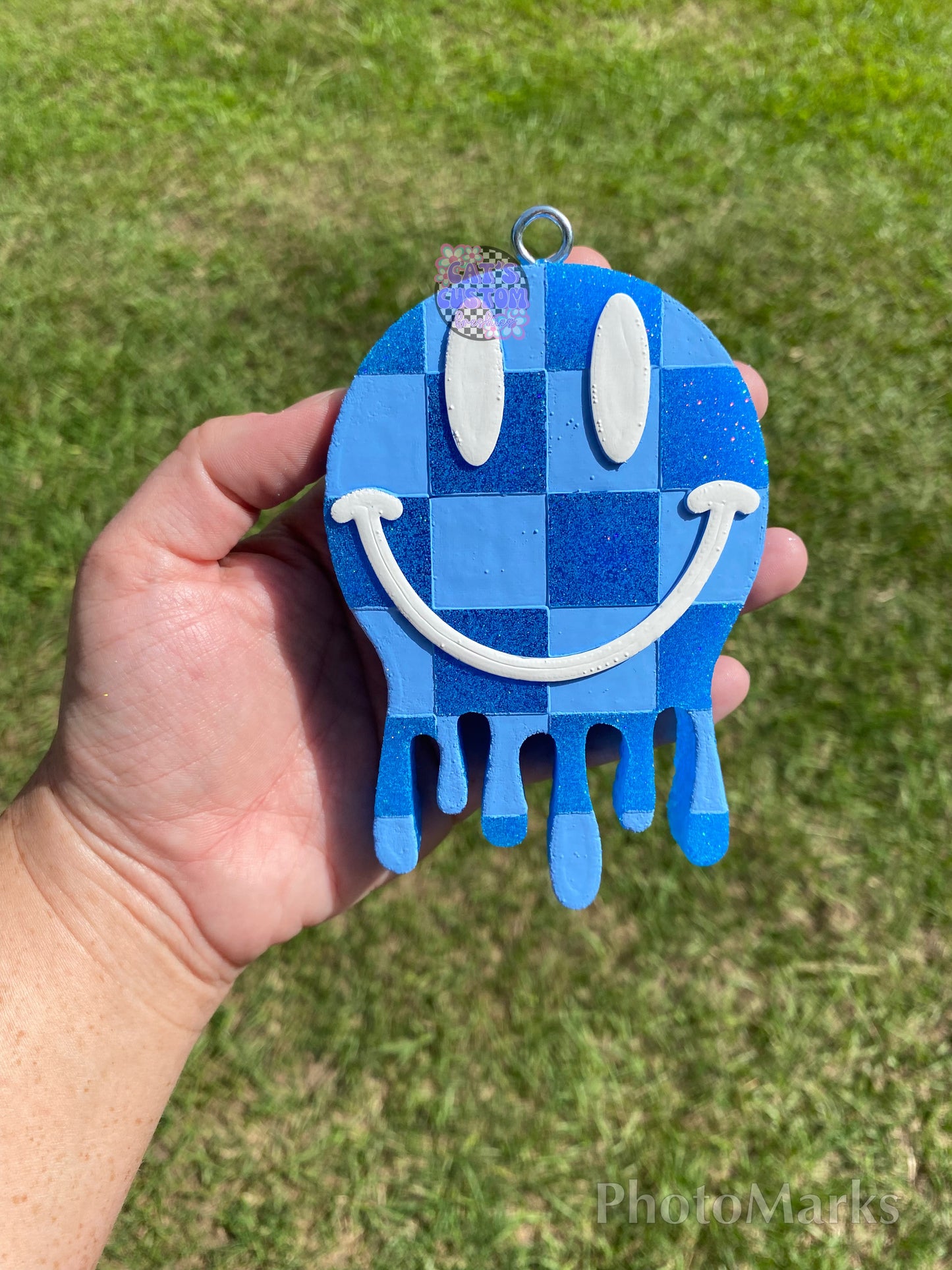 Checkered Drip Smiley Freshie