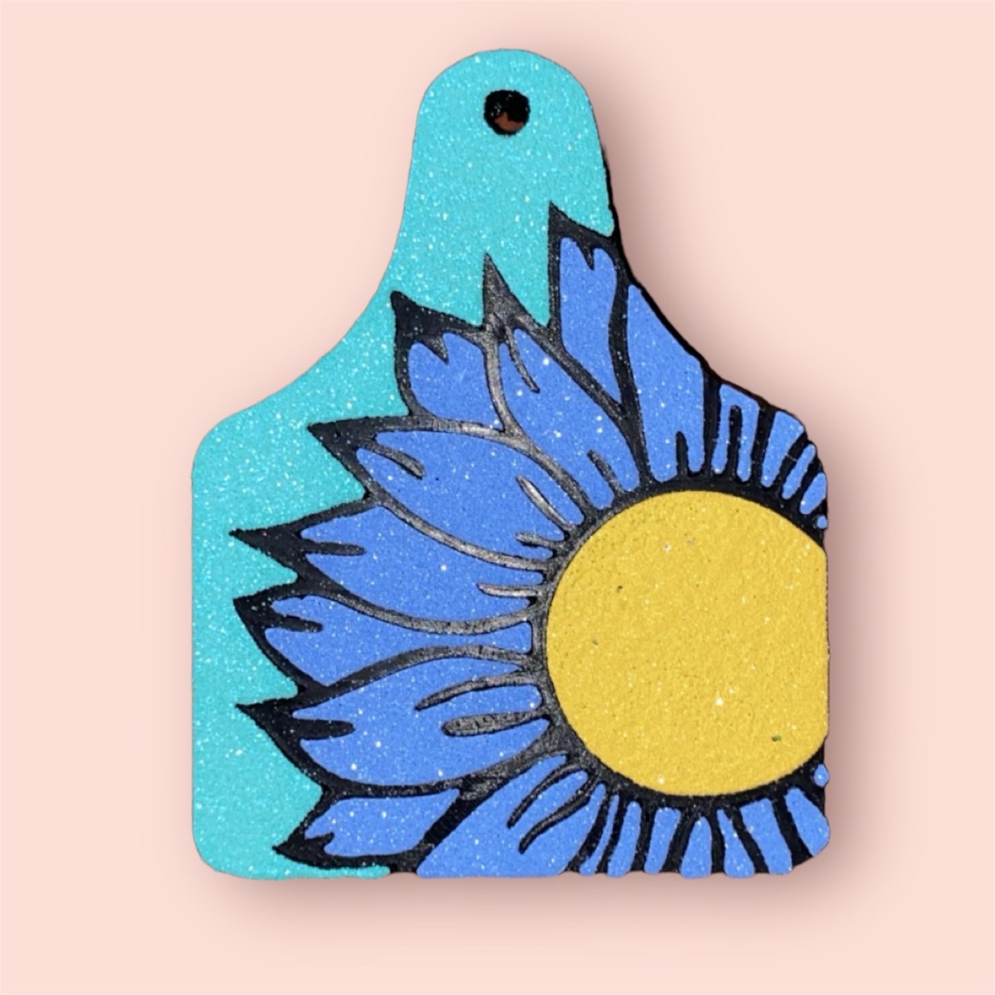 Sunflower Cow Tag Freshie
