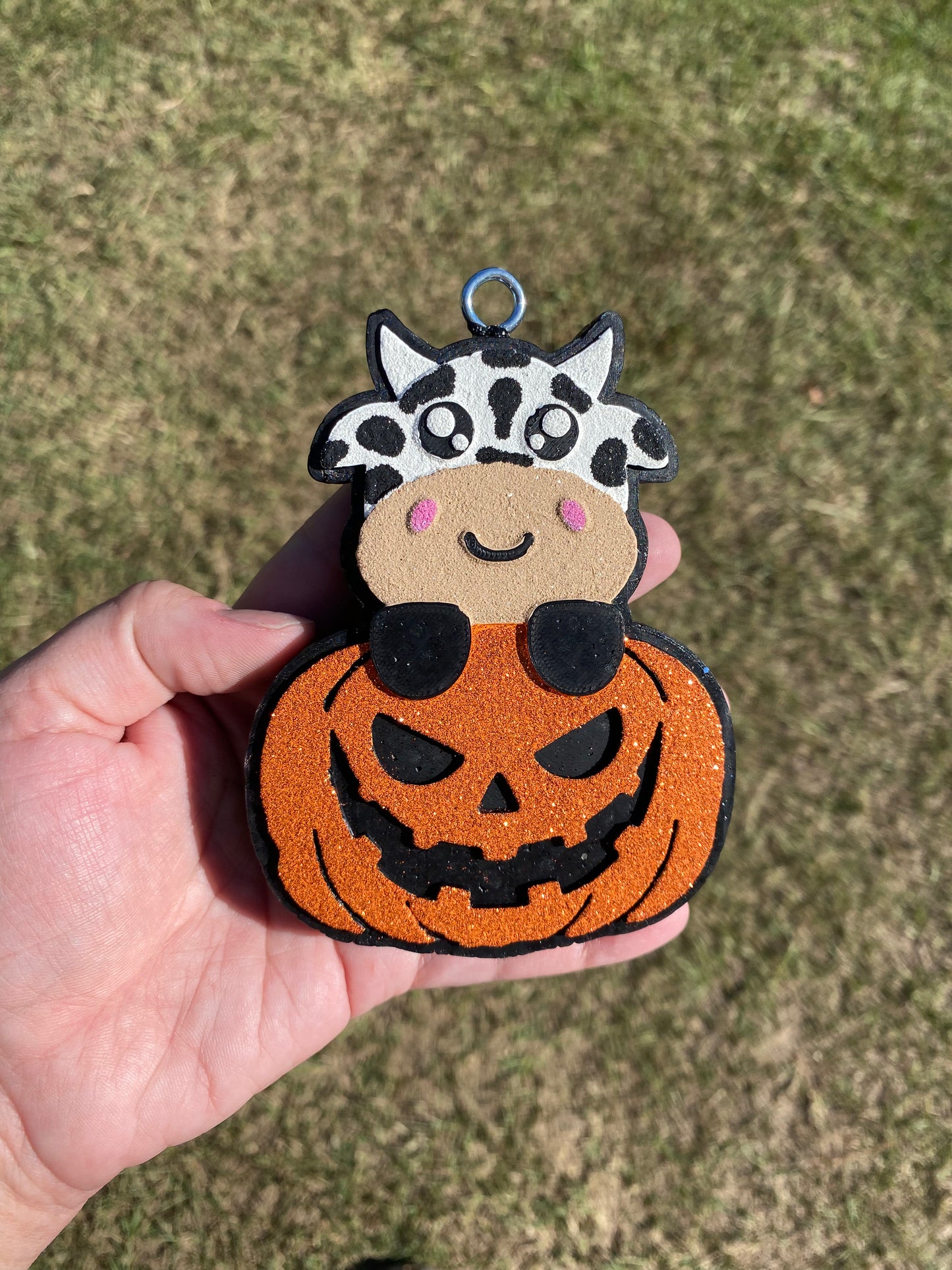 Baby Cow Jack o Lantern Freshie