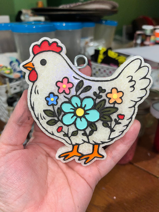 Floral Chicken Freshie
