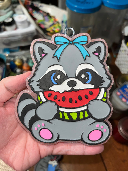 Raccoon with Watermelon Freshie