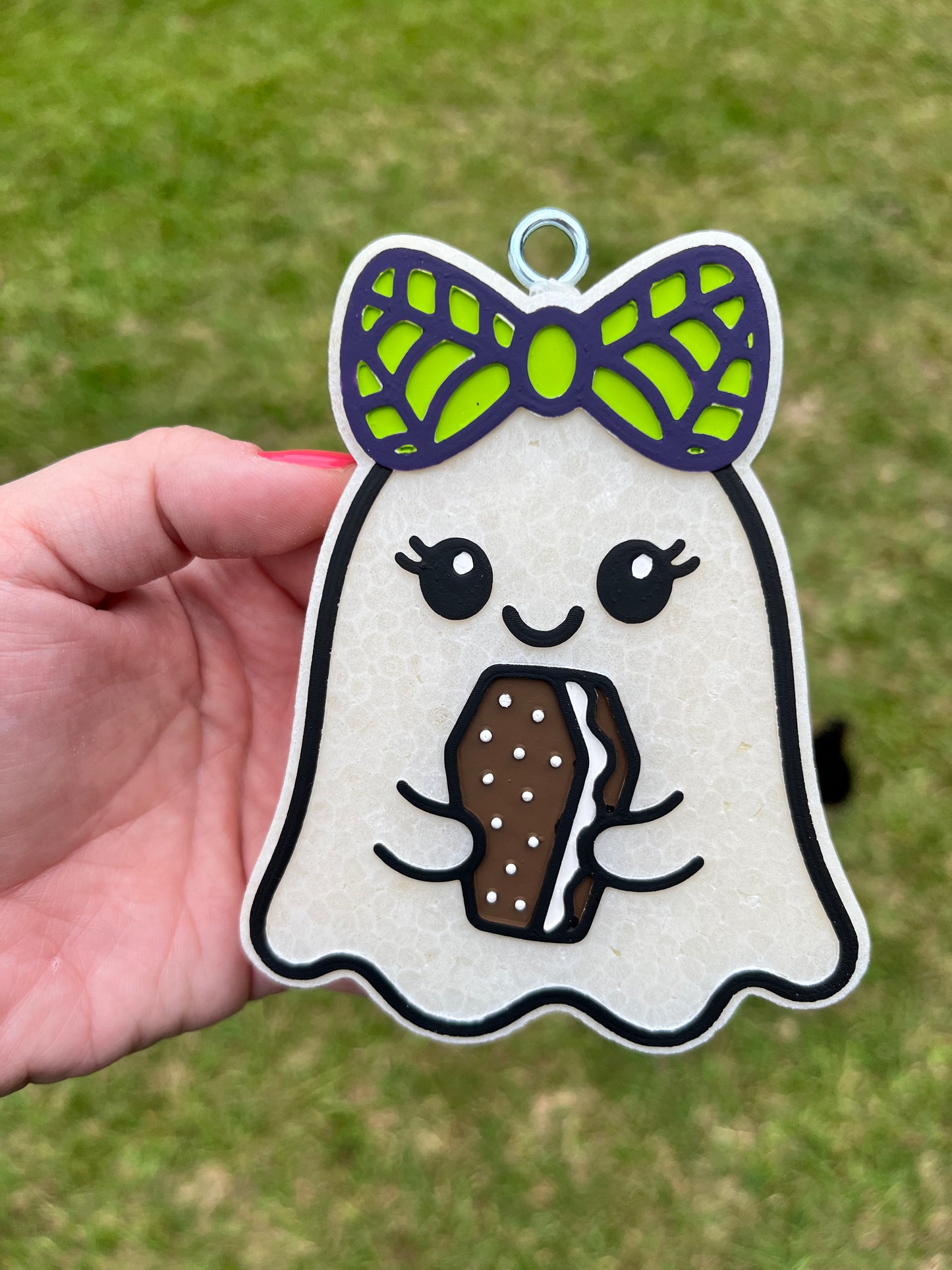 Ghost with Ice Cream Sandwich Summerween Freshie