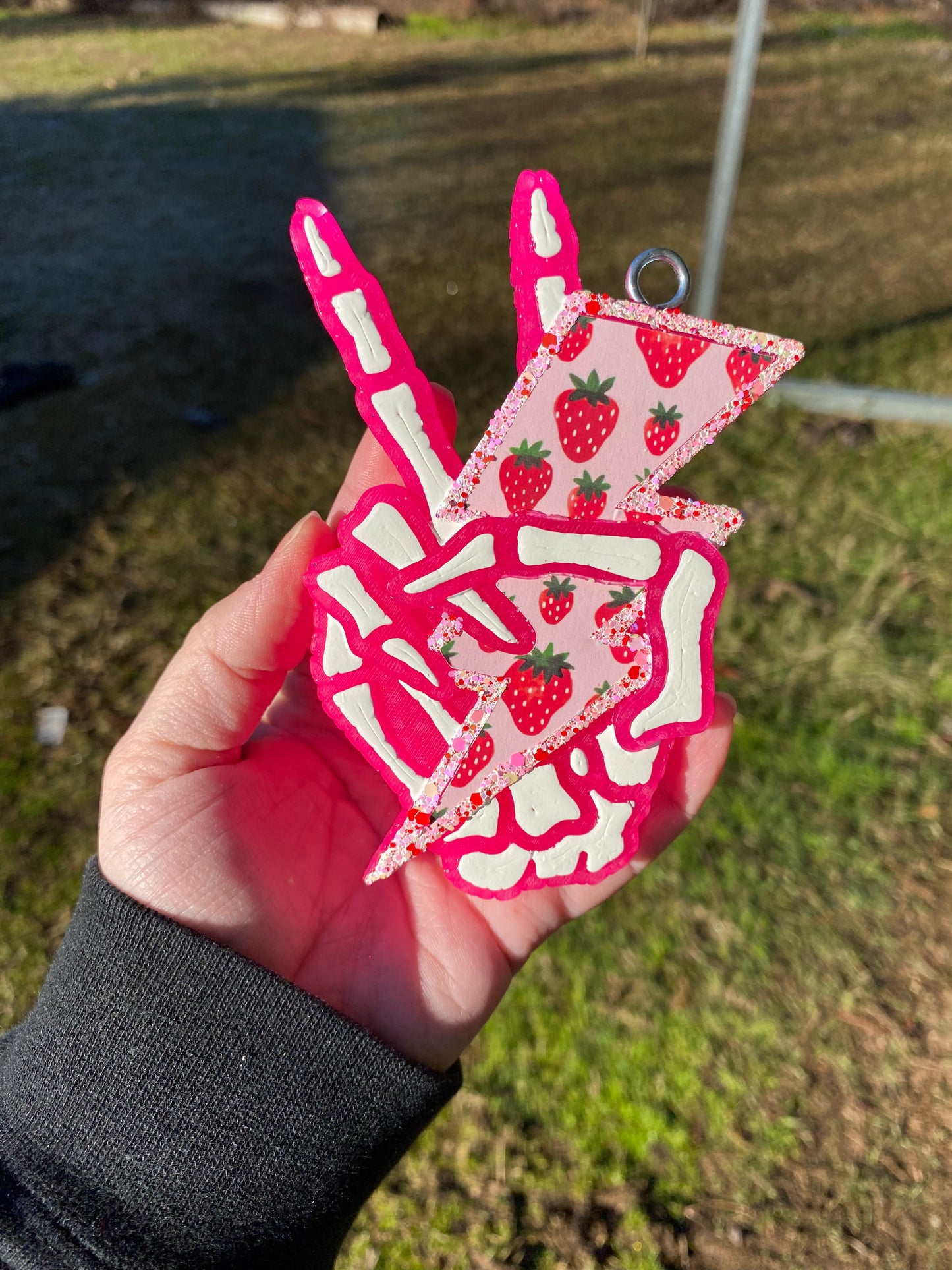 Skeleton Peace Lightning Bolt Freshie