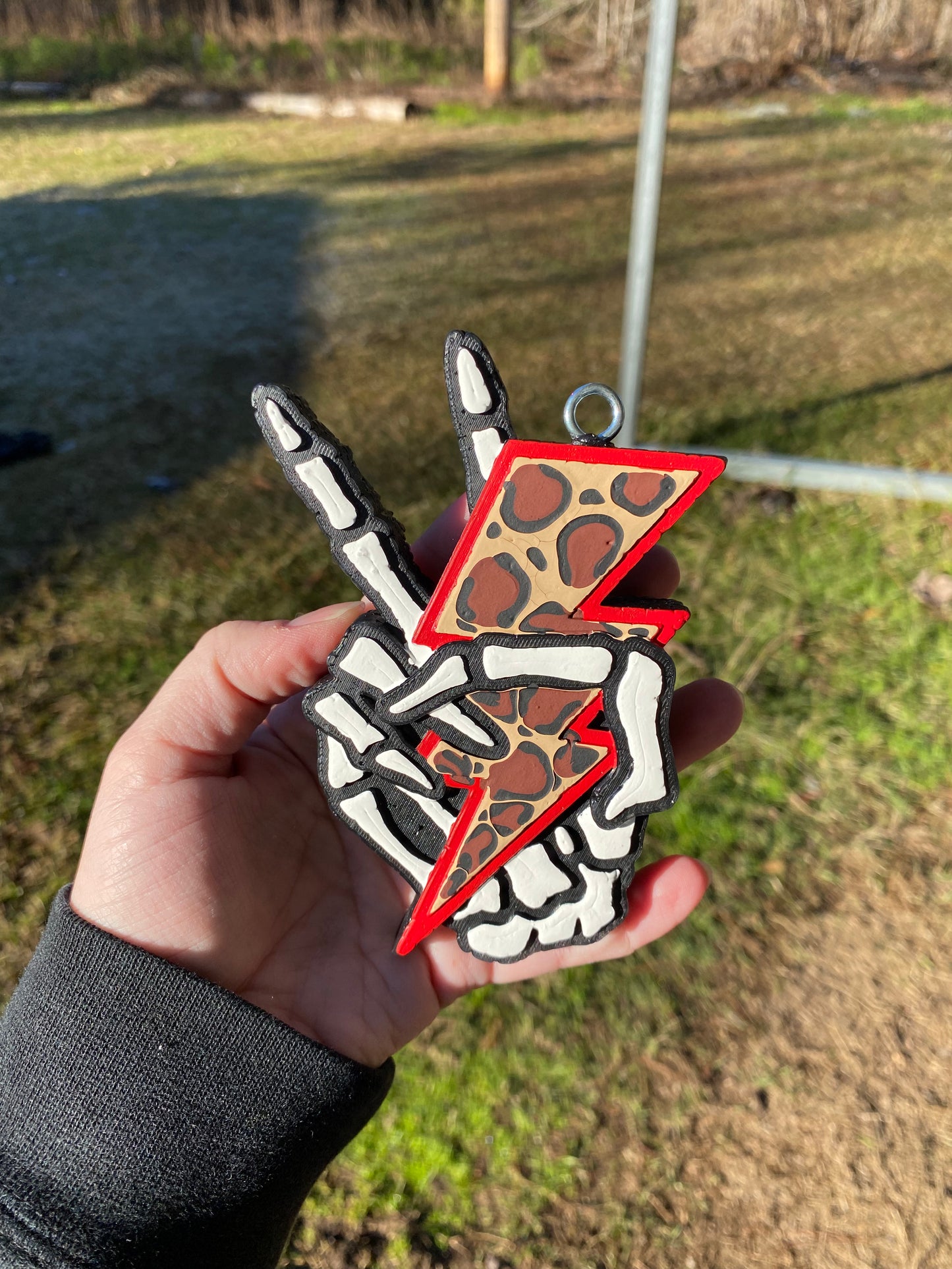 Skeleton Peace Lightning Bolt Freshie