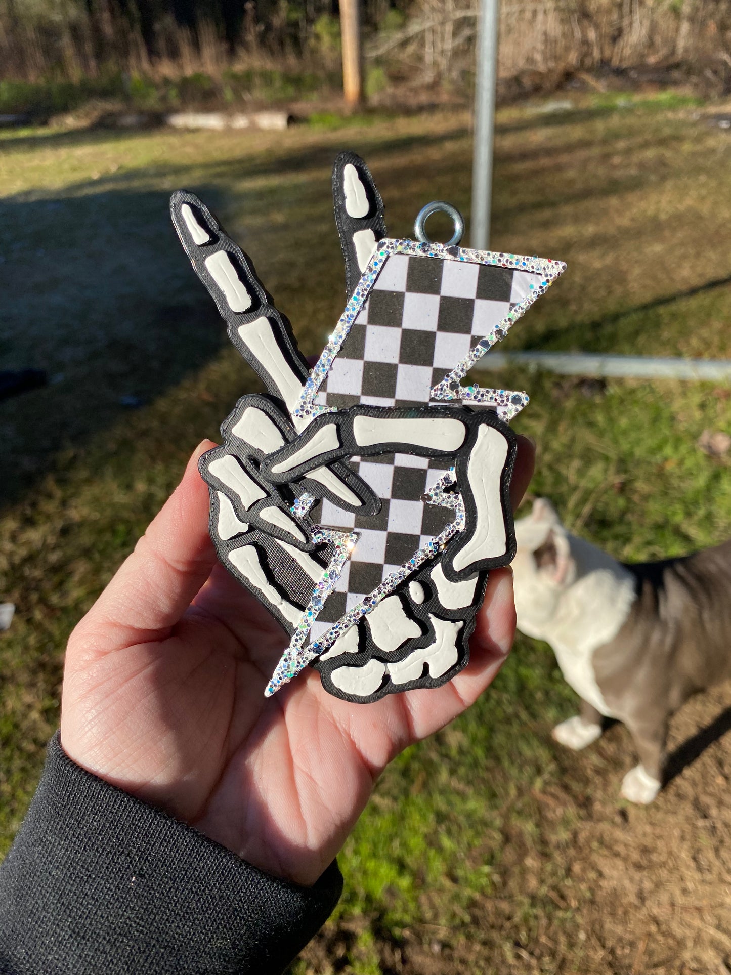 Skeleton Peace Lightning Bolt Freshie