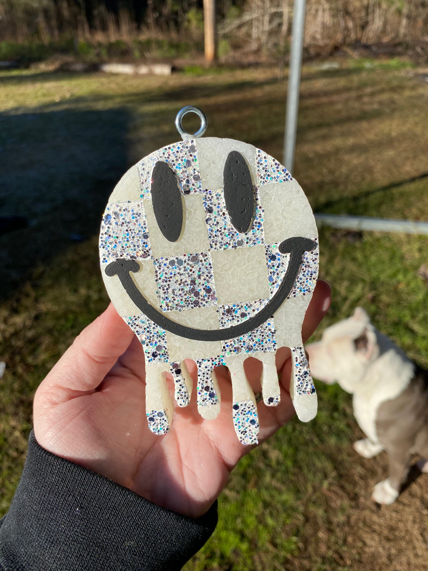 Checkered Drip Smiley Freshie