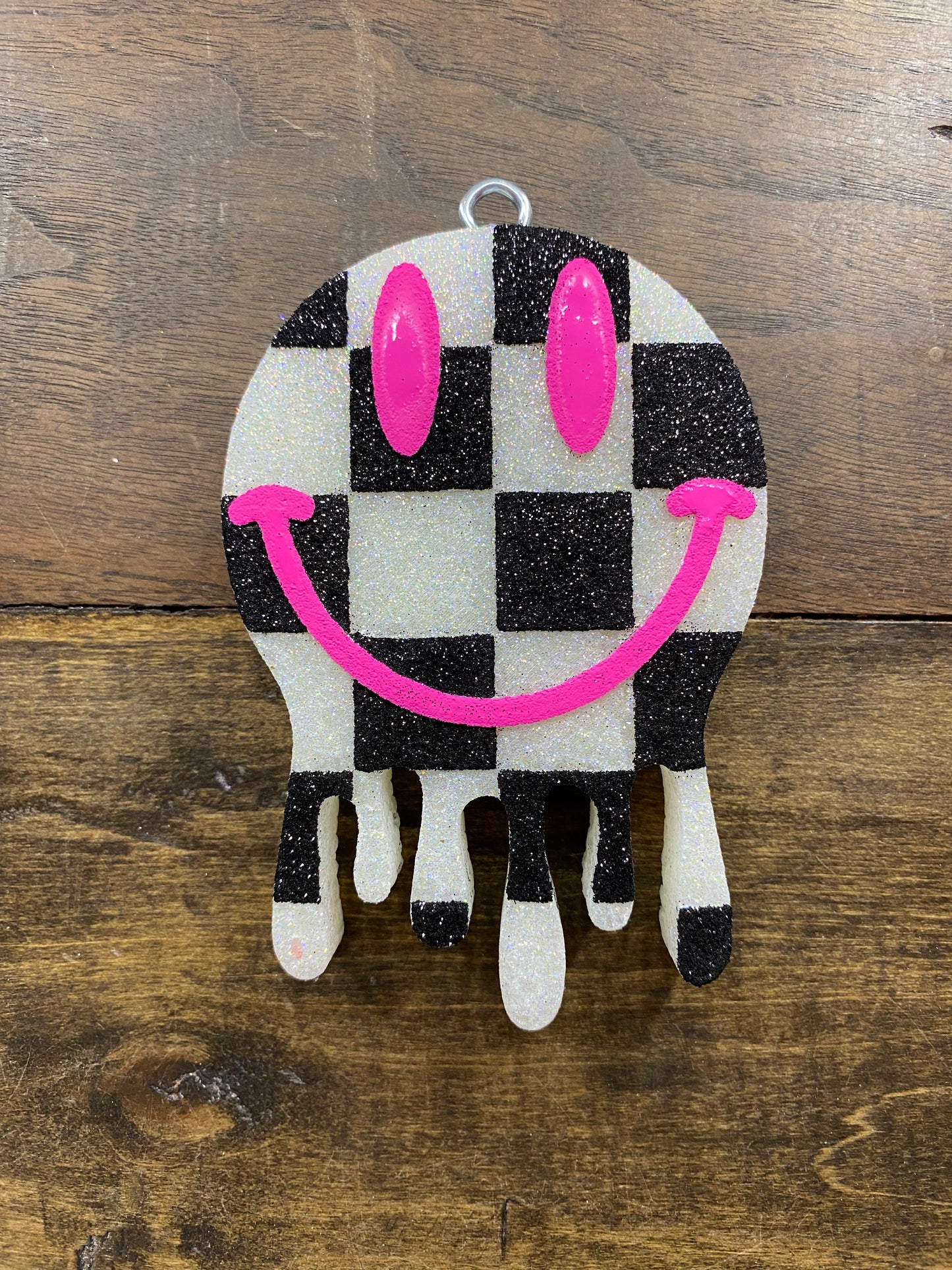 Checkered Drip Smiley Freshie