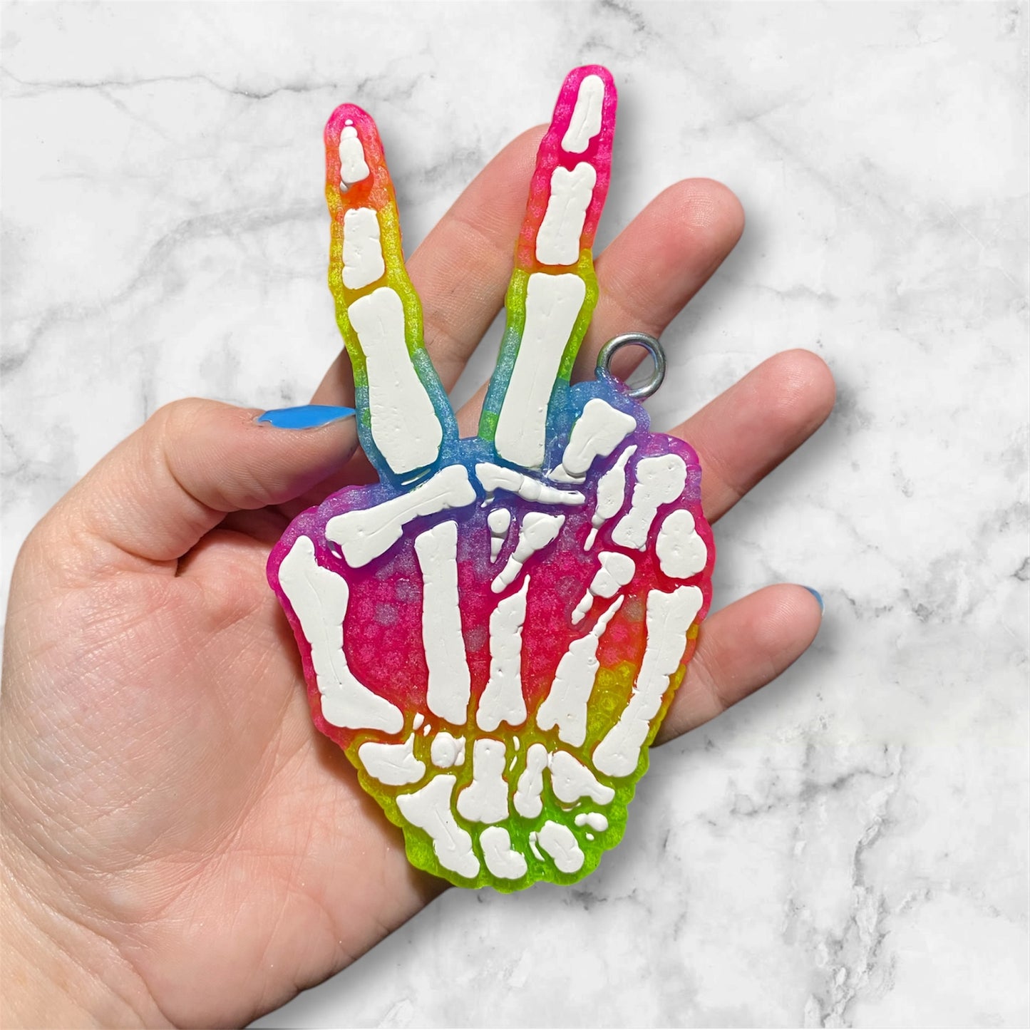 Skeleton Hand Peace Freshie