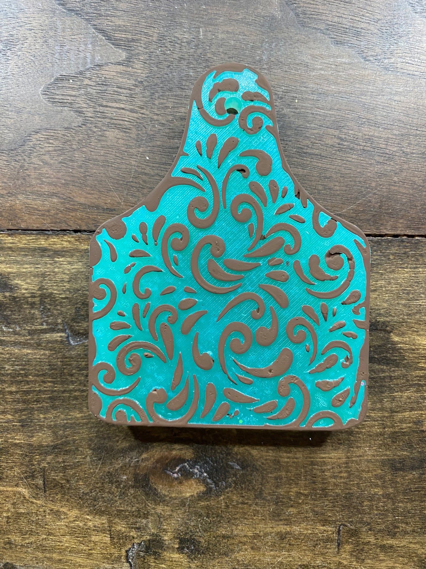 Tooled Cow Tag Freshie