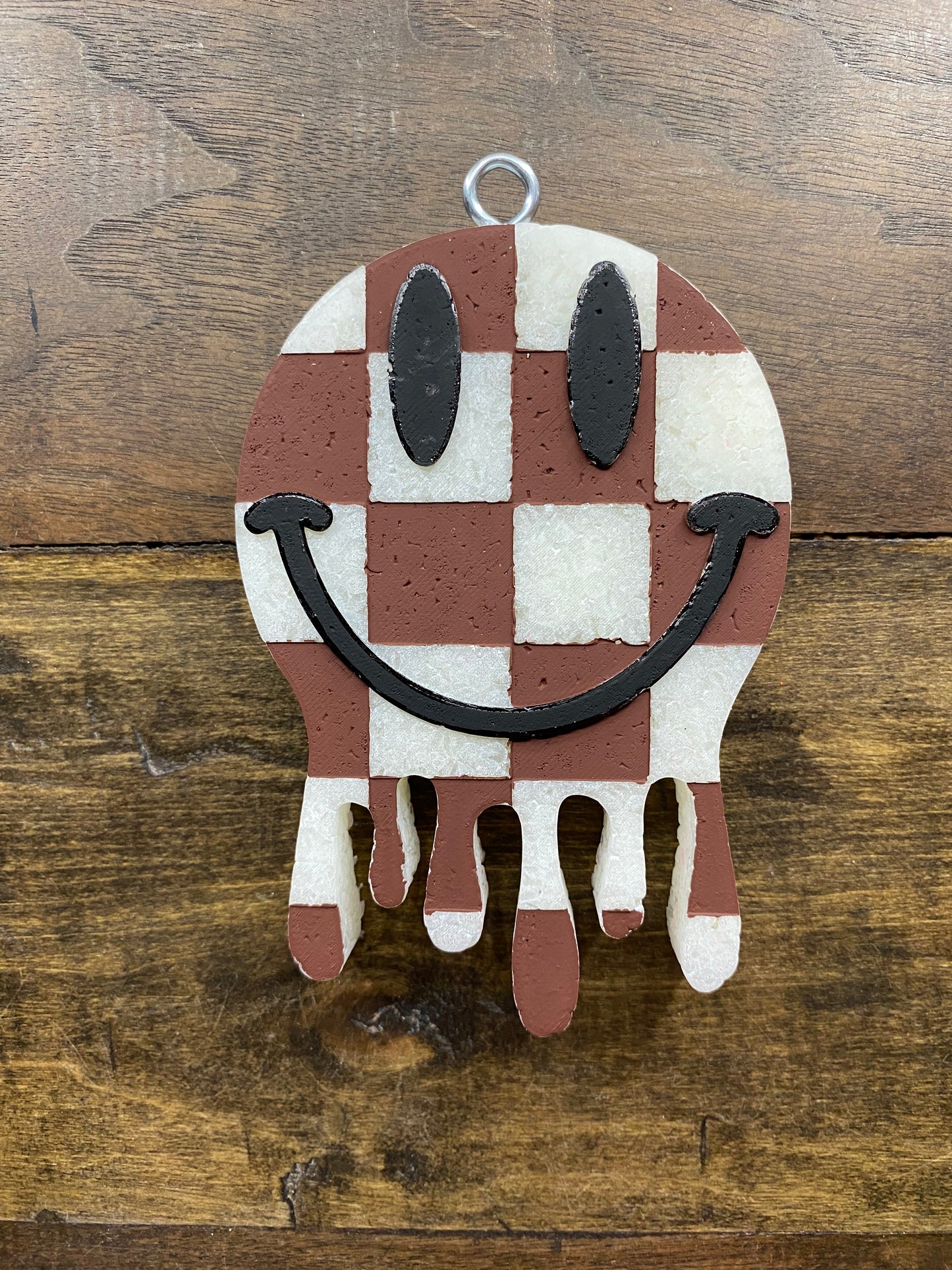 Checkered Drip Smiley Freshie