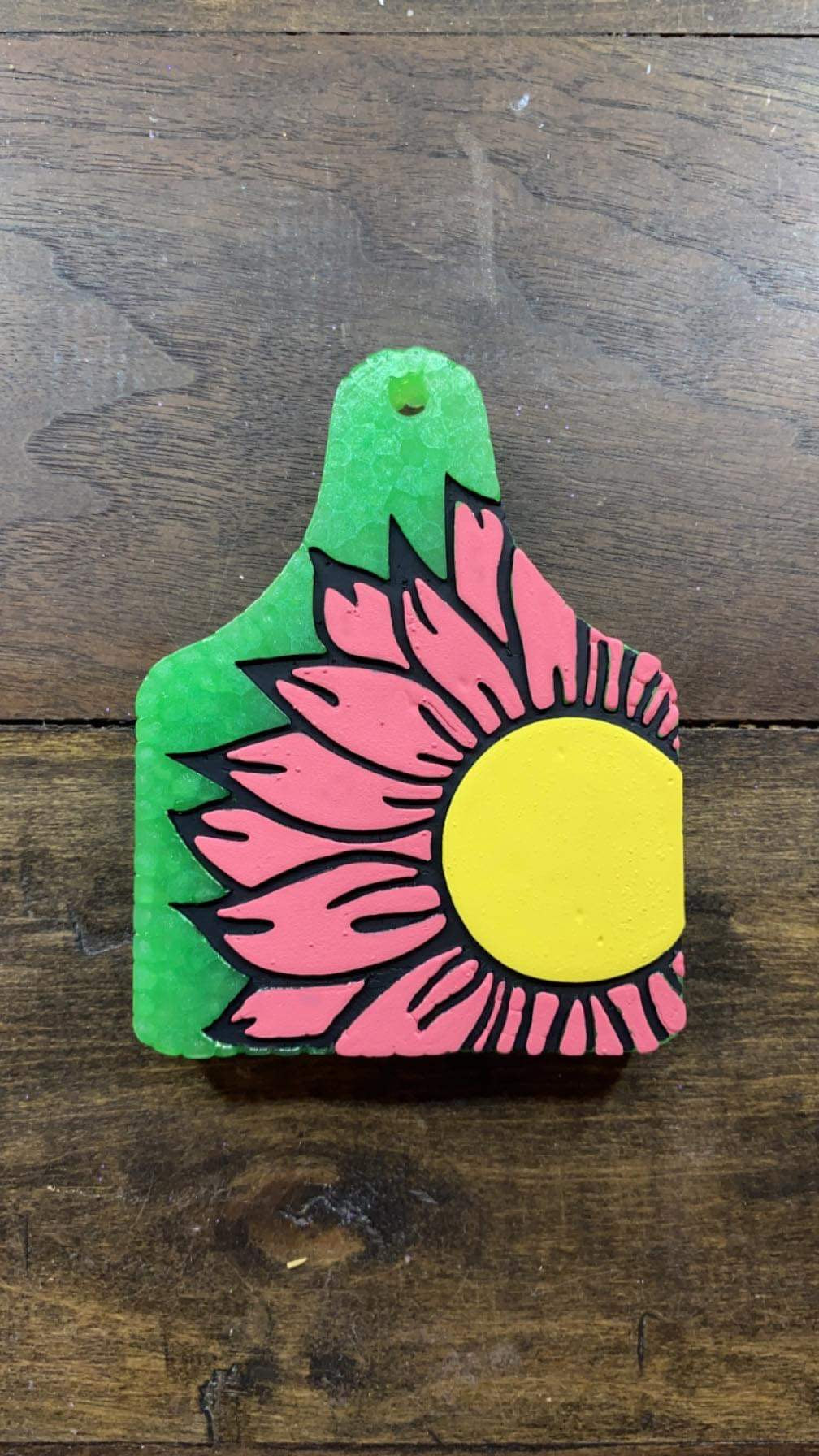 Sunflower Cow Tag Freshie