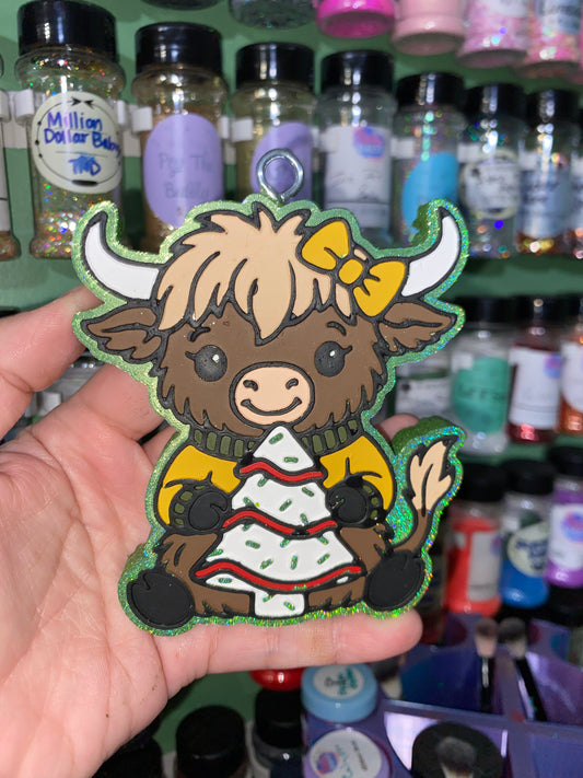 Snack Cake Highland Cow Freshie