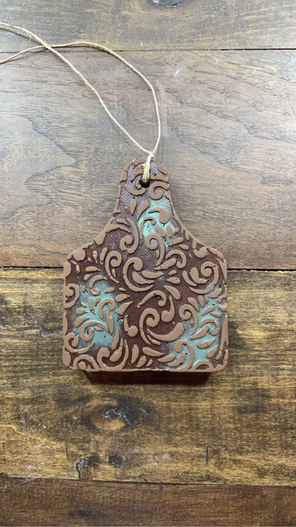 Tooled Cow Tag Freshie