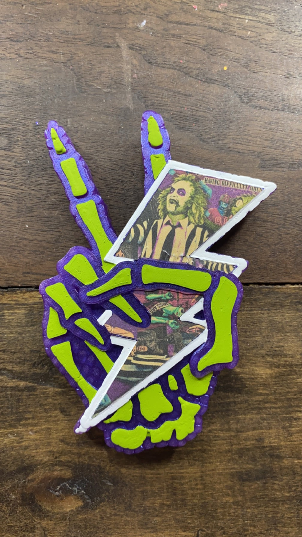 Skeleton Peace Lightning Bolt Freshie
