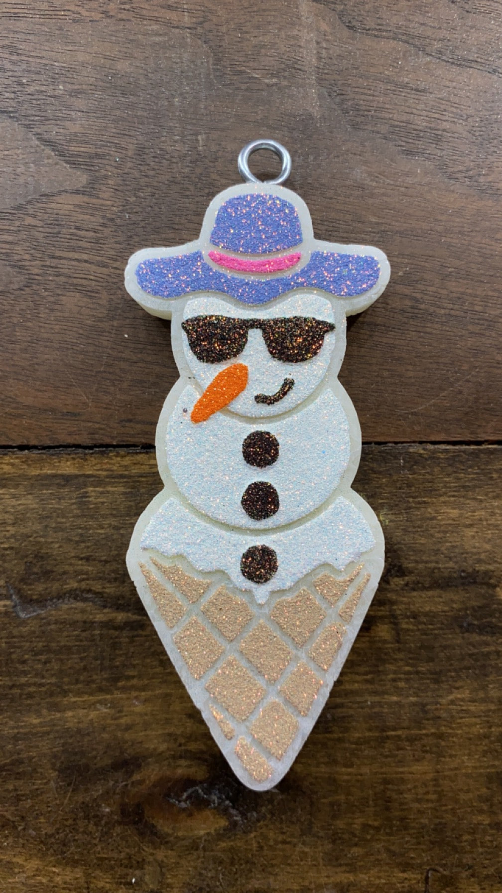 Snowman Ice Cream Cone Freshie