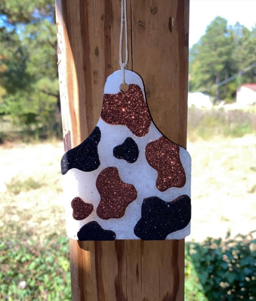 Cow Print Cow Tag Freshie