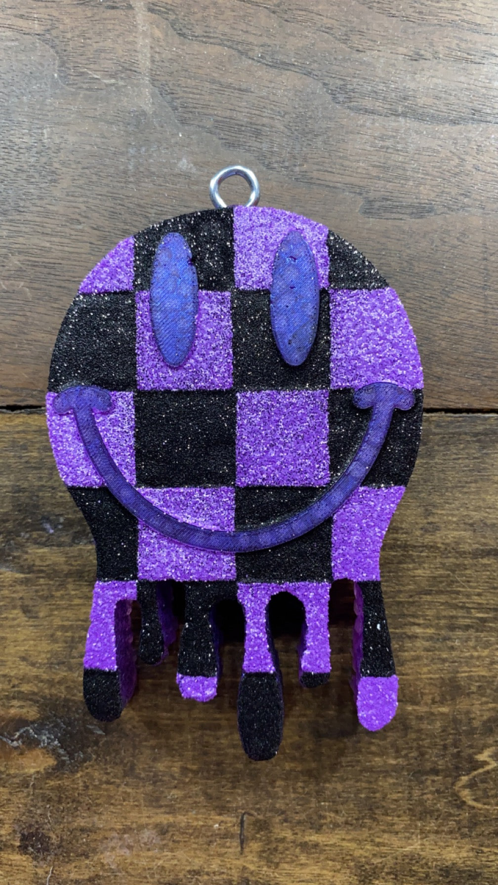 Checkered Drip Smiley Freshie